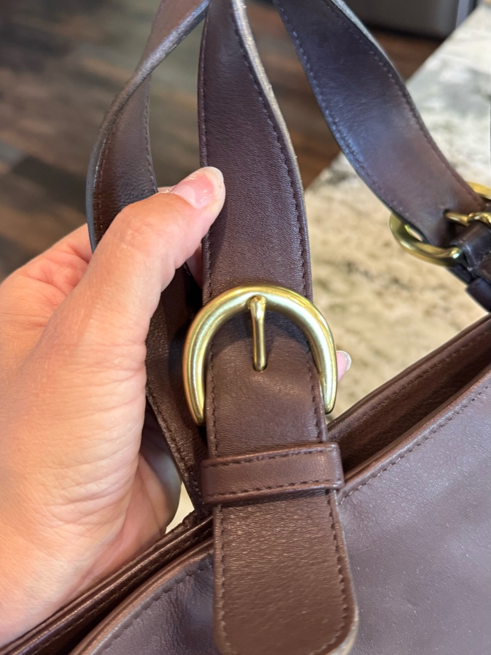 Coach Vintage 90’s Waverly Dark Brown Leather Tote Bag with Brass hardware - Picture 6 of 12